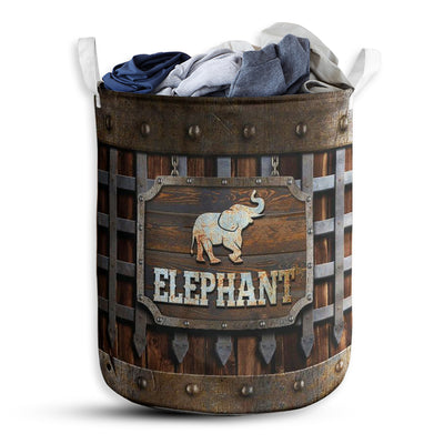 S: 17.72”x13.78” (45x35 cm) Vintage Elephant Basic Style – Laundry Basket - Owls Matrix LTD