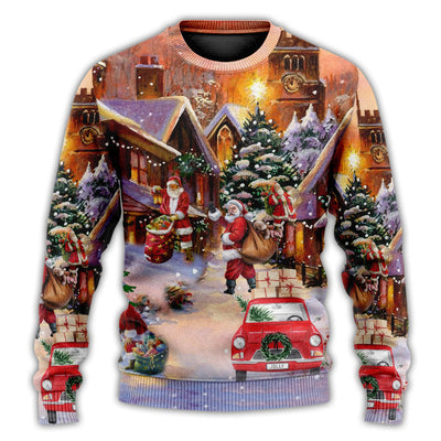 Christmas Sweater / S Christmas Santa Is Delivering Love - Sweater - Ugly Christmas Sweaters - Owls Matrix LTD