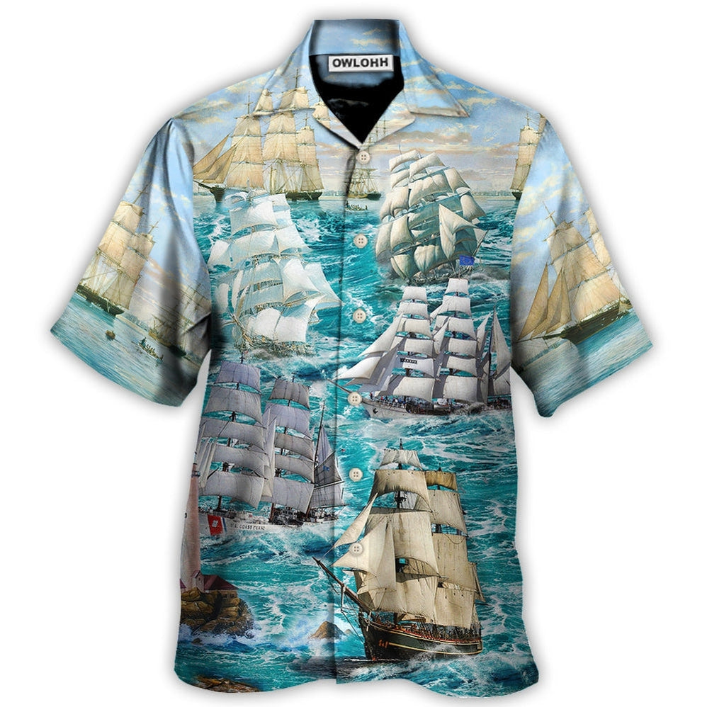 Hawaiian Shirt / Adults / S Sail Flying Cloud Under Sea - Hawaiian Shirt - Owls Matrix LTD