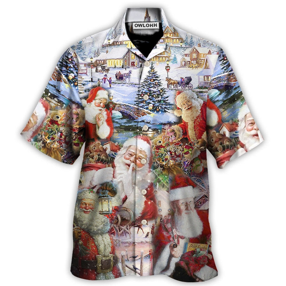 Hawaiian Shirt / Adults / S Christmas Santa I'm Just Here For The Ho's - Hawaiian Shirt - Owls Matrix LTD