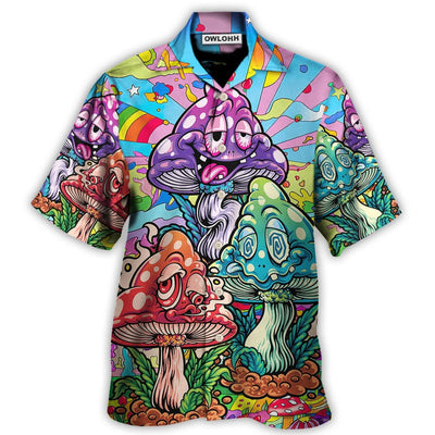 Hawaiian Shirt / Adults / S Hippie Mushroom Colorful Hippie Happy Life - Hawaiian Shirt - Owls Matrix LTD