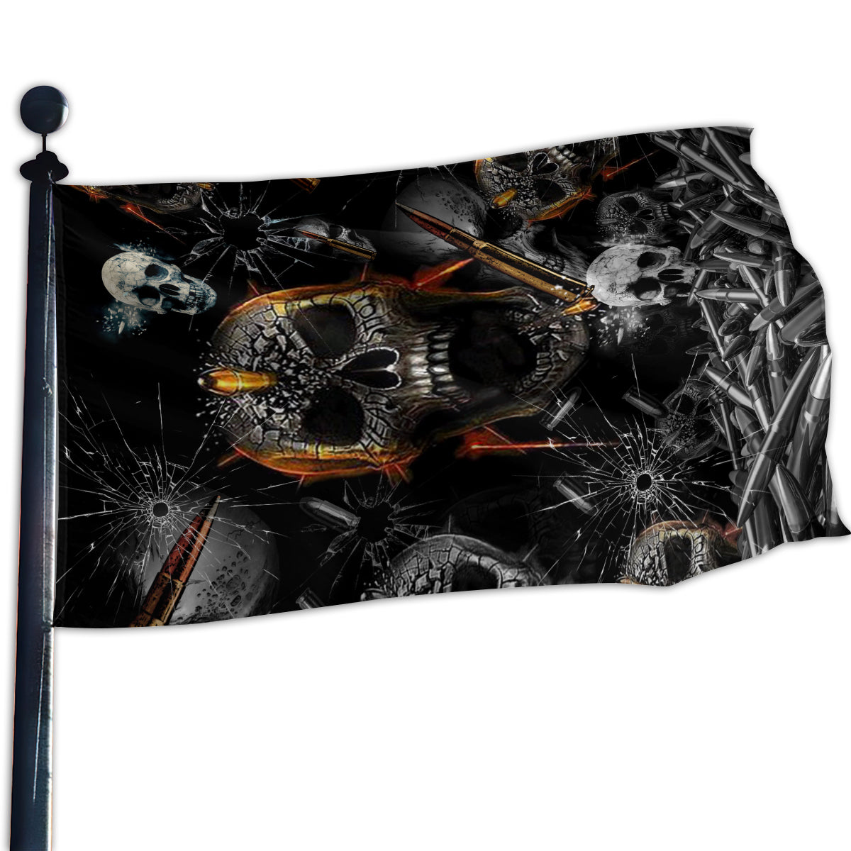 M (38x56 Inch) Skull Oh My Skull Cool - House Flag - Owls Matrix LTD