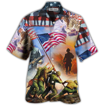 Hawaiian Shirt / Adults / S Veteran USA Veteran Proud - Hawaiian Shirt - Owls Matrix LTD
