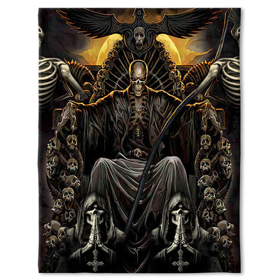 50" x 60" Skull Grim Reaper Dark - Flannel Blanket - Owls Matrix LTD