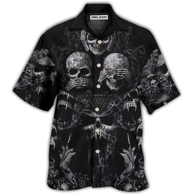 Hawaiian Shirt / Adults / S Skull Scary Darkness Art - Hawaiian Shirt - Owls Matrix LTD