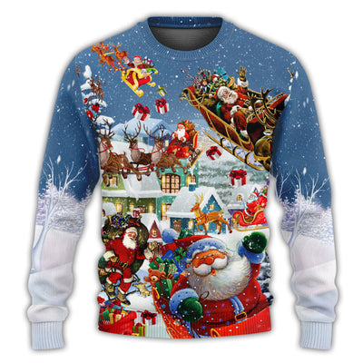 Christmas Sweater / S Christmas Say Hi From Santa's Sleigh - Sweater - Ugly Christmas Sweaters - Owls Matrix LTD