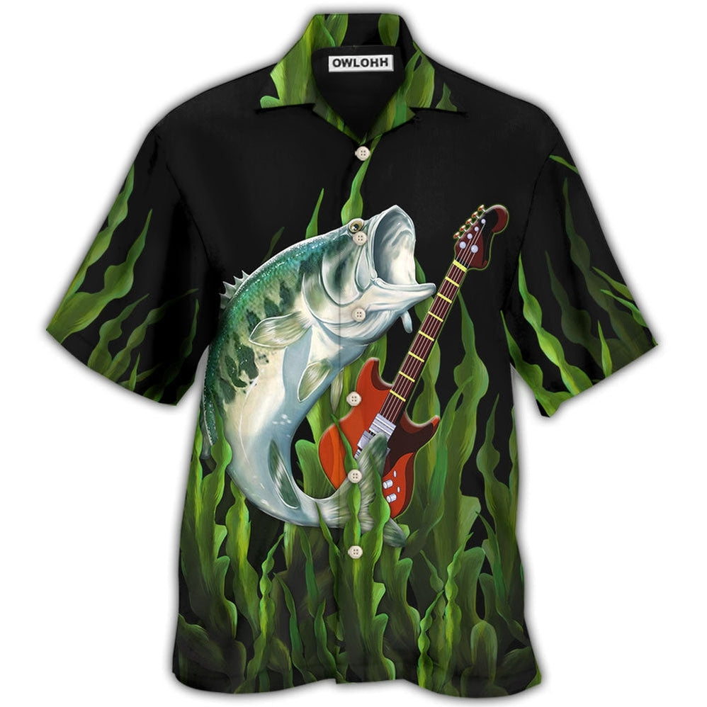 Hawaiian Shirt / Adults / S Fishing I Like Fishing And Guitars - Hawaiian Shirt - Owls Matrix LTD