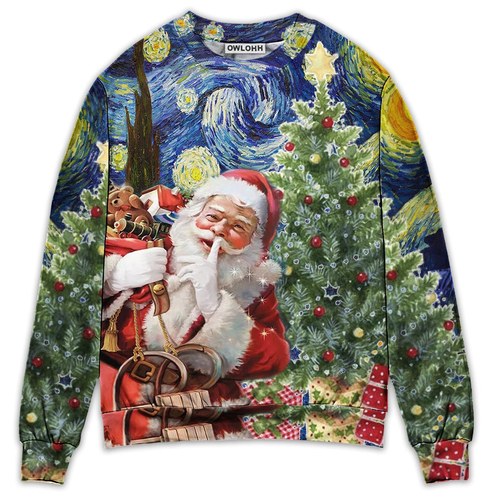 Sweater / S Christmas Shhhhh! It's Secret Gift For You - Sweater - Ugly Christmas Sweaters - Owls Matrix LTD