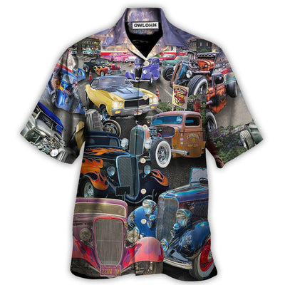 Hawaiian Shirt / Adults / S Hot Rod Diner Car Show - Hawaiian Shirt - Owls Matrix LTD