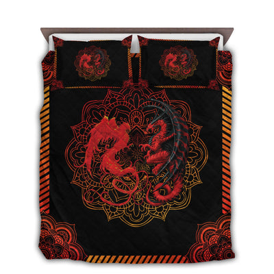 TWIN ( 50 x 60 INCH ) Dragon Fire Amazing Sleeping - Quilt Set - Owls Matrix LTD