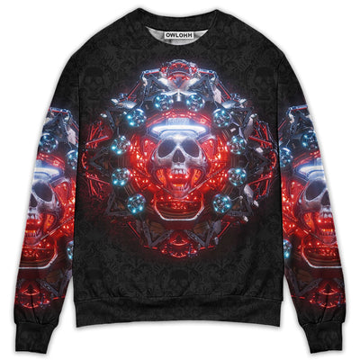 Sweater / S Skull Electric Dream Or Die - Sweater - Ugly Christmas Sweaters - Owls Matrix LTD