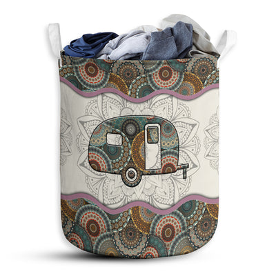 S: 17.72”x13.78” (45x35 cm) Camping Van Basic Style – Laundry Basket - Owls Matrix LTD