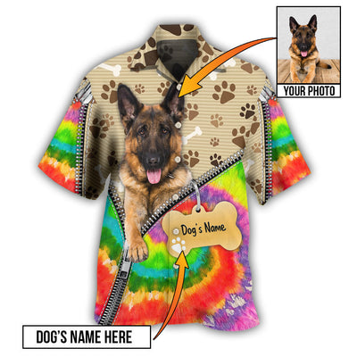 Hippie / Adults / S German Shepherd Dog Various Style Custom Photo Personalized - Hawaiian Shirt - Owls Matrix LTD