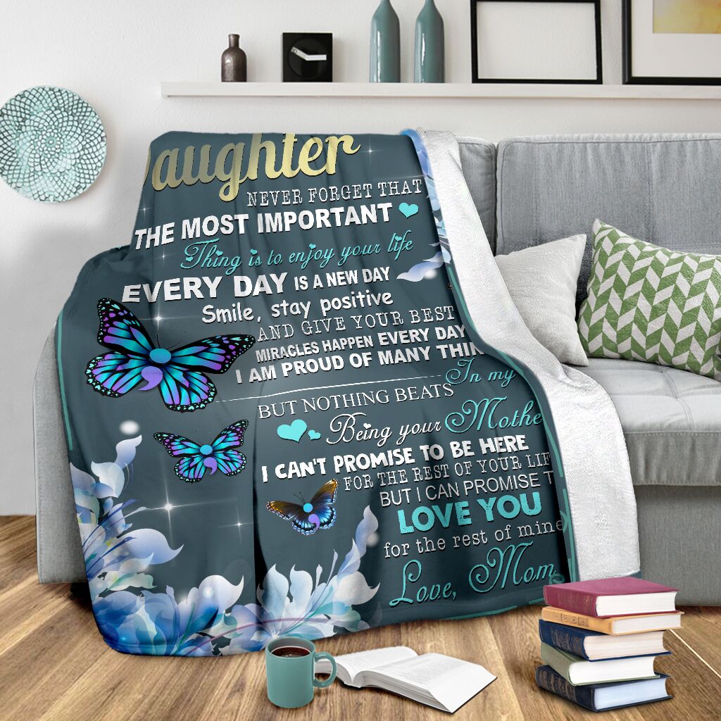 Suicide To My Daughter Suicide Prevention Style - Flannel Blanket - Owls Matrix LTD