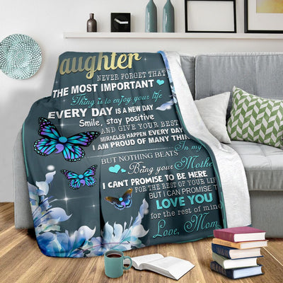 Suicide Prevention To My Daughter I Can Promise - Flannel Blanket - Owls Matrix LTD
