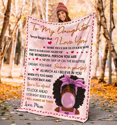 Black Girl To My Daughter African America - Flannel Blanket - Owls Matrix LTD