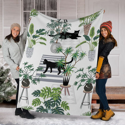 Cat Lovely Black Cats - Flannel Blanket - Owls Matrix LTD