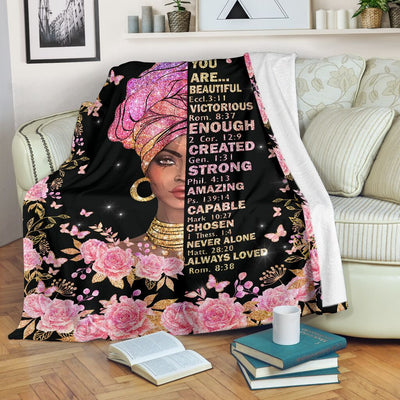 Black Woman God Says You Are African American - Flannel Blanket - Owls Matrix LTD