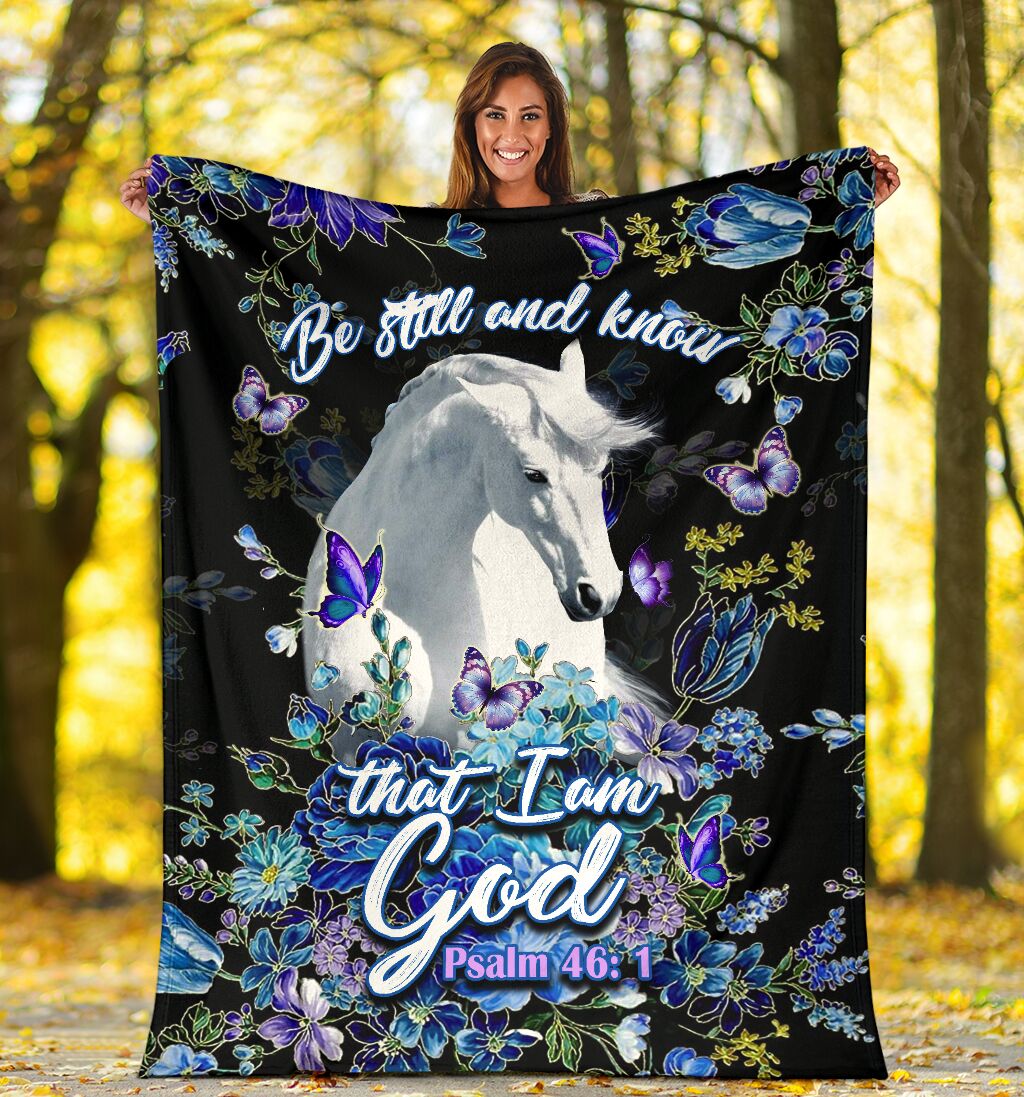 Horse Be Still And Knowing That I Am God Horse - Flannel Blanket - Owls Matrix LTD