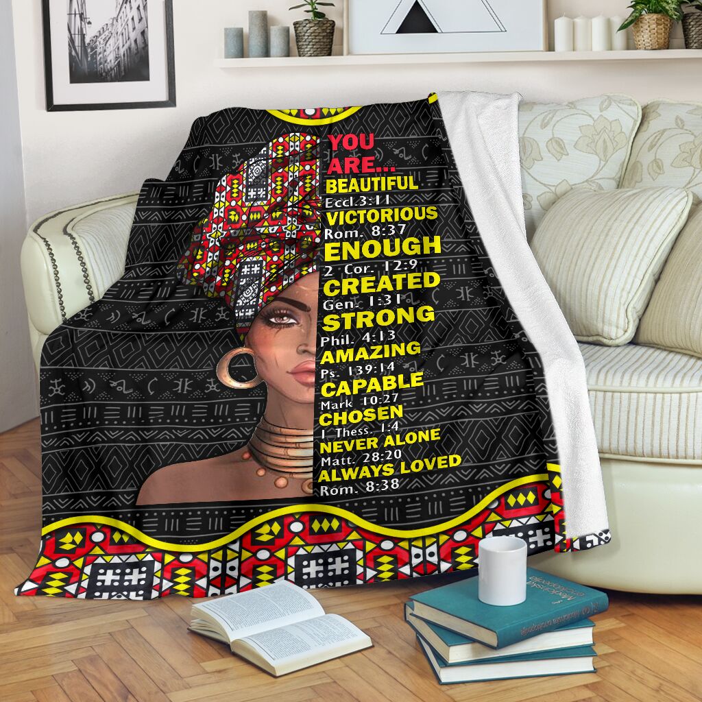 Black Girl God Says You Are African American Strong - Flannel Blanket - Owls Matrix LTD