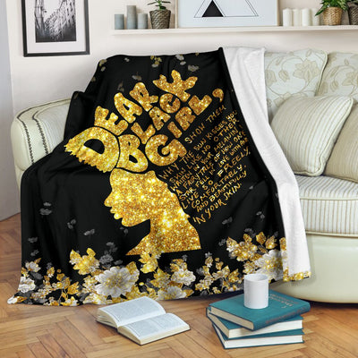 Black Girl Dear Black Girl Faux Glitter Print African American Style - Flannel Blanket - Owls Matrix LTD