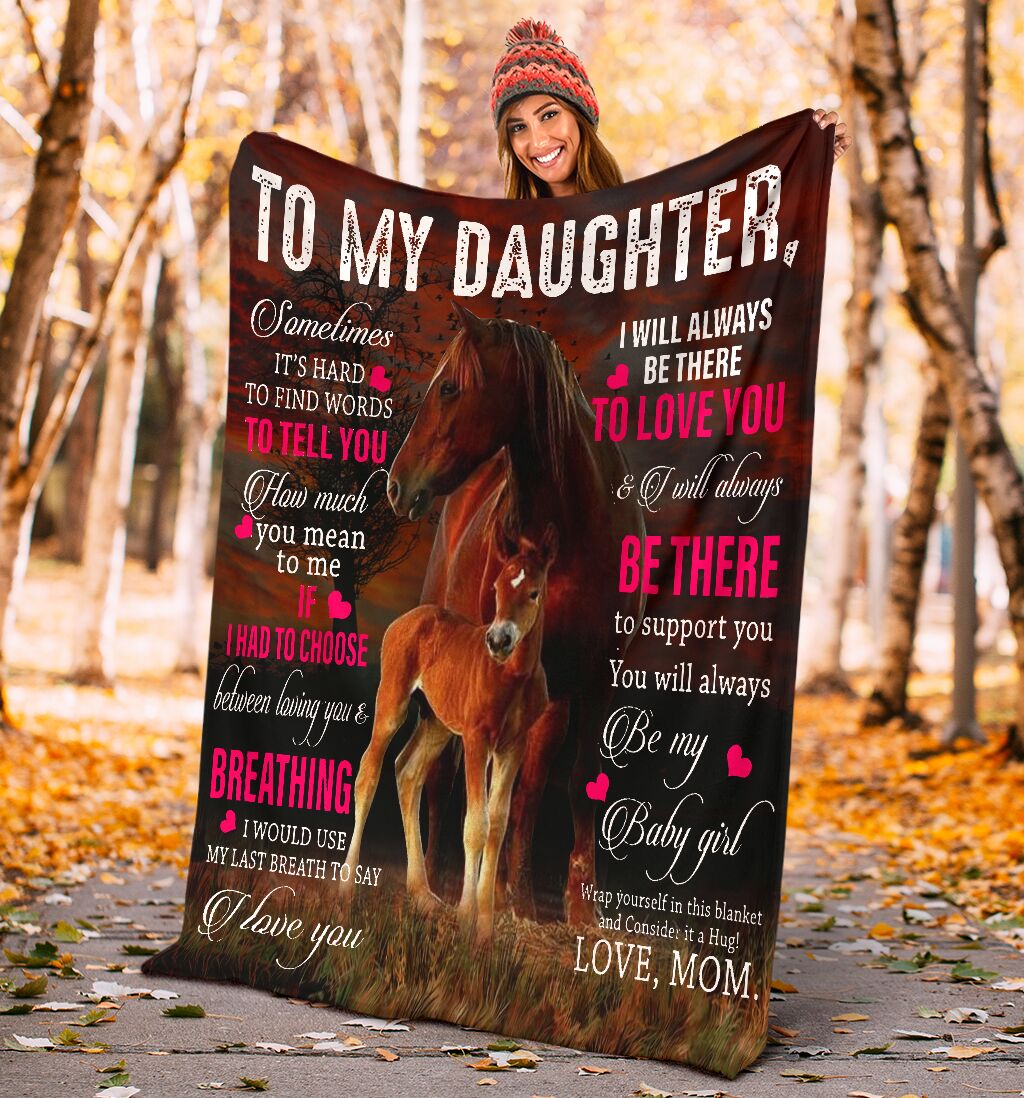 Horse To My Daughter Horse To Choose - Flannel Blanket - Owls Matrix LTD