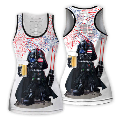 Starwars Independence Day Darth Vader With Beer - Tank Top Hollow