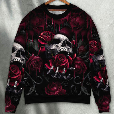 Skull Rose Blood Dark Screaming - Sweater - Ugly Christmas Sweater - Owls Matrix LTD