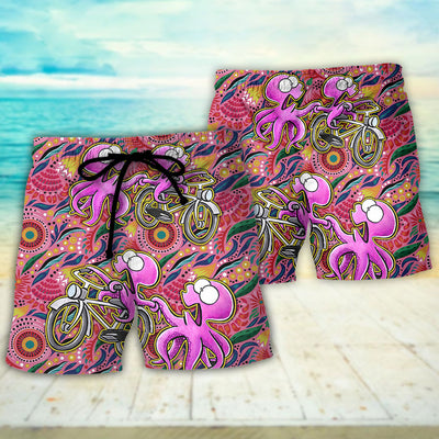 Octopus Ride Cycling Vibe Tropical Art - Beach Short - Owls Matrix LTD