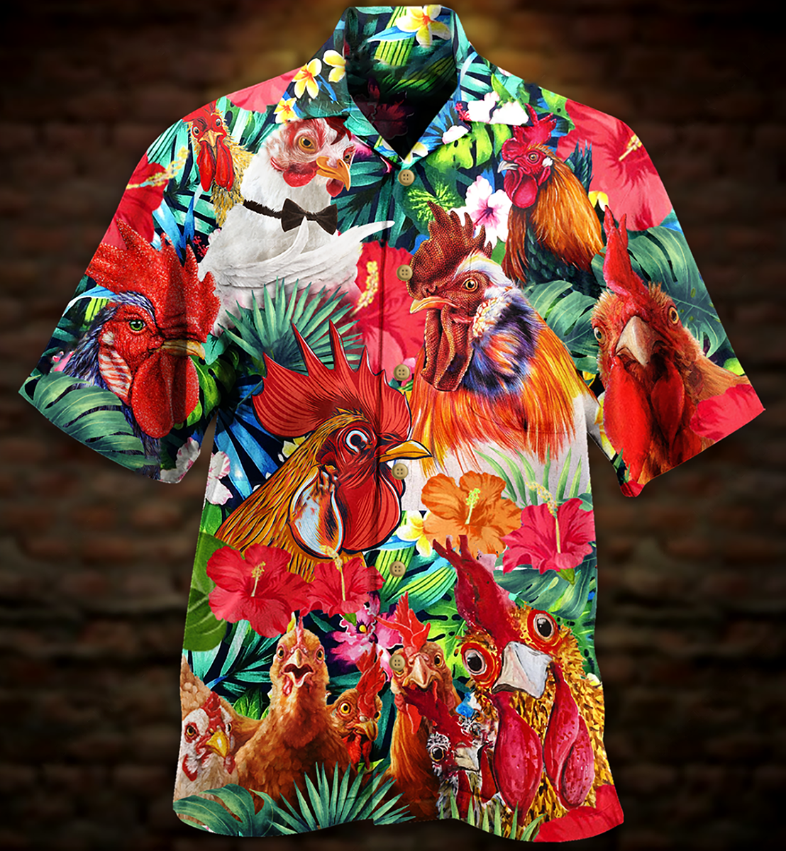 Chicken Love Farm Wonder - Hawaiian Shirt - Owls Matrix LTD
