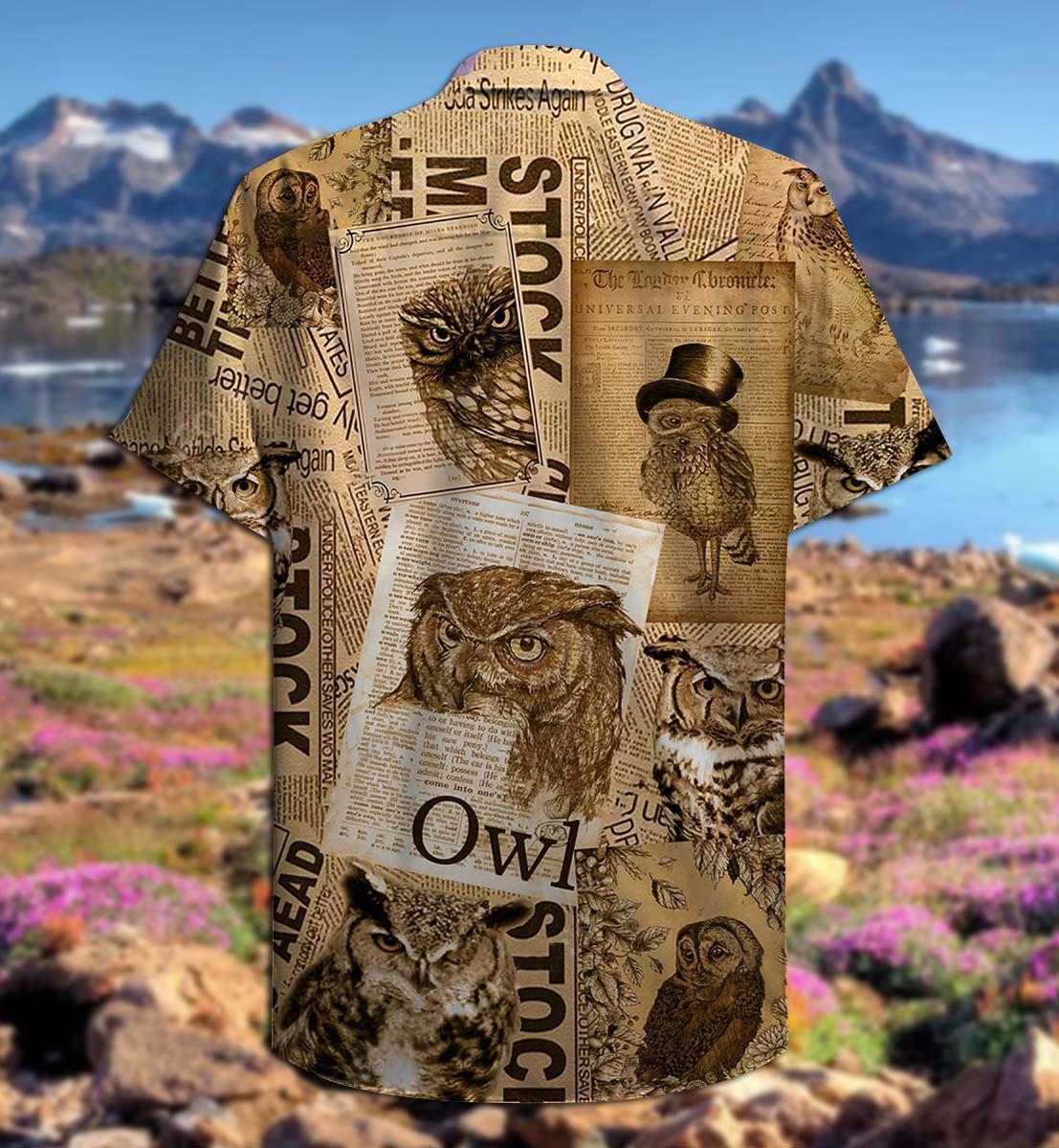 Owl Paper Retro Vintage - Hawaiian Shirt - Owls Matrix LTD
