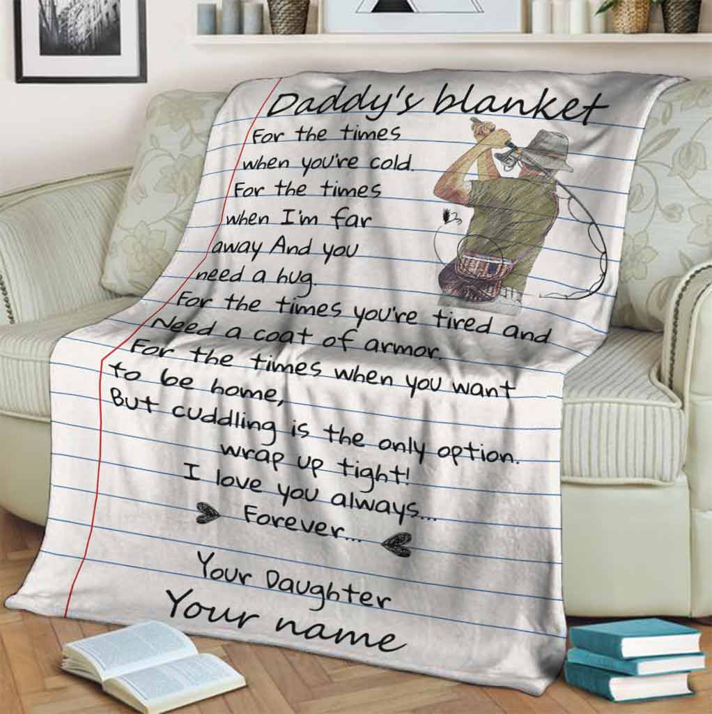 Fishing Daddy I Love You Personalized - Flannel Blanket - Owls Matrix LTD