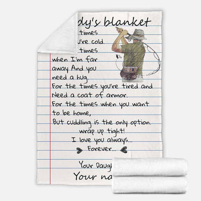 Fishing Daddy I Love You Personalized - Flannel Blanket - Owls Matrix LTD