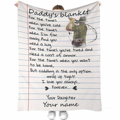 50" x 60" Fishing Daddy I Love You Personalized - Flannel Blanket - Owls Matrix LTD