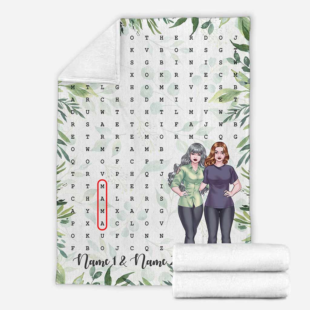 Family Mom Home Laughter Crossword Personalized - Flannel Blanket - Owls Matrix LTD