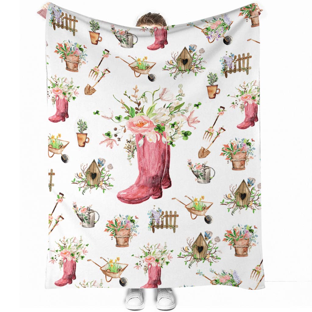 50" x 60" Garden Love Gardening In life - Flannel Blanket - Owls Matrix LTD