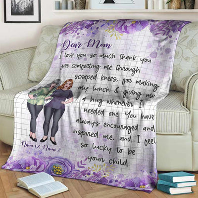 Family Love Dear Mom I Love You So Much Mother's Day Personalized - Flannel Blanket - Owls Matrix LTD