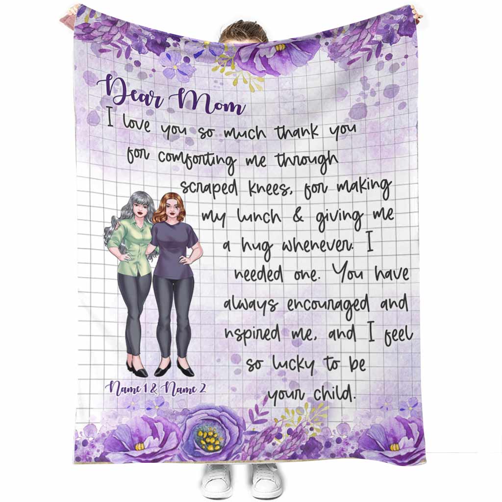 50" x 60" Family Love Dear Mom I Love You So Much Mother's Day Personalized - Flannel Blanket - Owls Matrix LTD