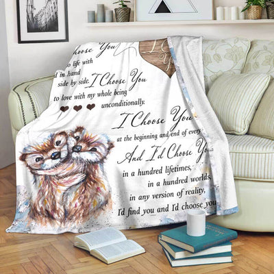 Otter I Choose You - Flannel Blanket - Owls Matrix LTD