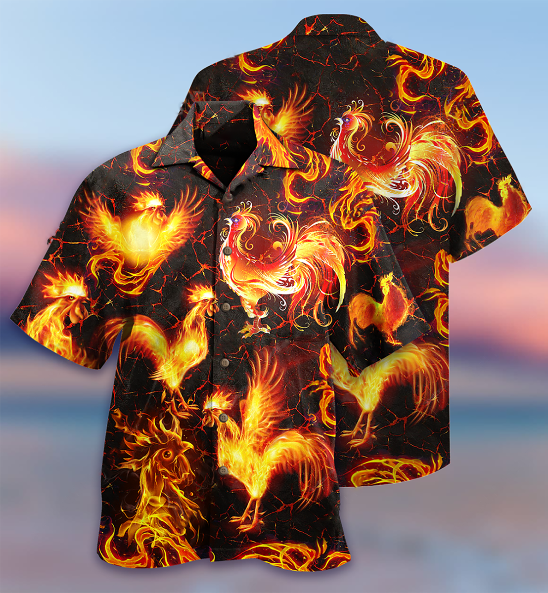 Chicken Fire Love It - Hawaiian Shirt - Owls Matrix LTD
