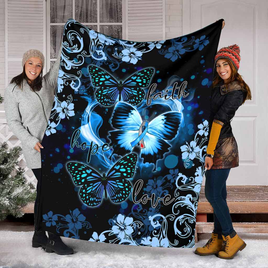 50" x 60" Butterfly Faith Hope Love In Romantic Night - Flannel Blanket - Owls Matrix LTD