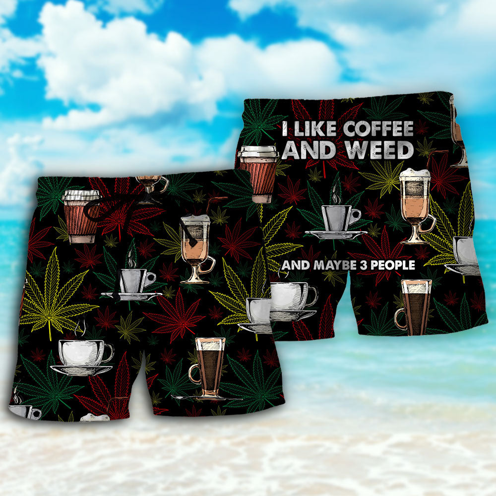 Coffee I Like Coffee And Weed - Beach Short - Owls Matrix LTD