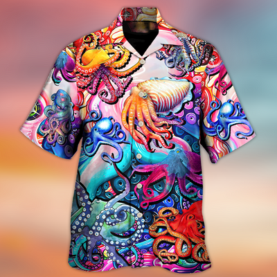 Octopus Colorful Lover Art Style - Hawaiian Shirt - Owls Matrix LTD