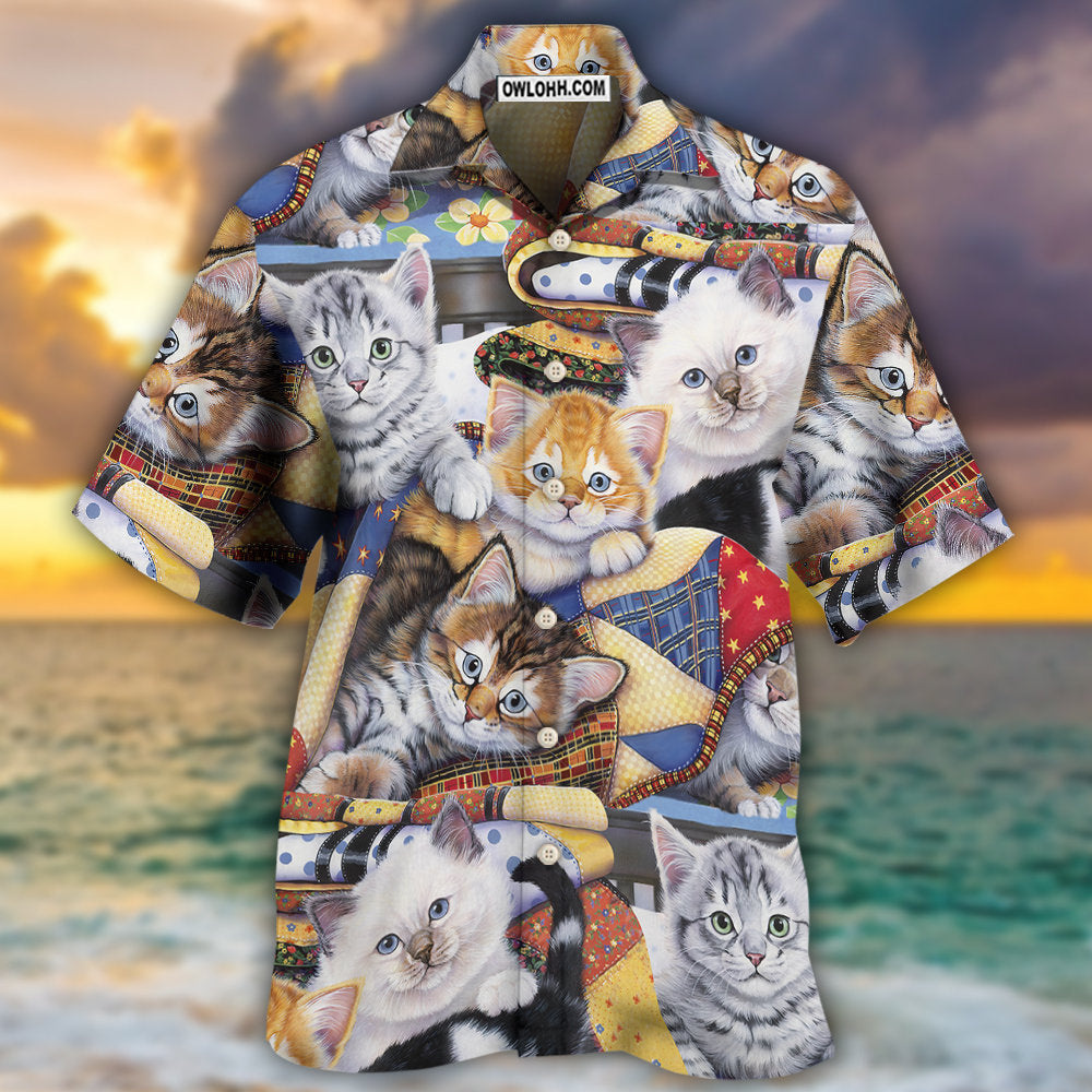 Cat Kitten Is So Cute - Hawaiian Shirt - Owls Matrix LTD