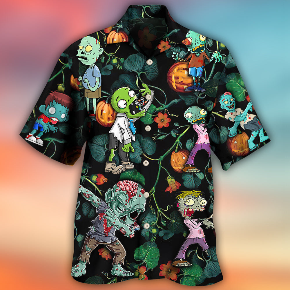 Halloween Zombie Tropical Pumpkin Scary - Hawaiian Shirt - Owls Matrix LTD