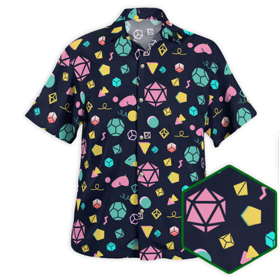 DnD Dice Neon Color Style - Hawaiian Shirt - Owls Matrix LTD