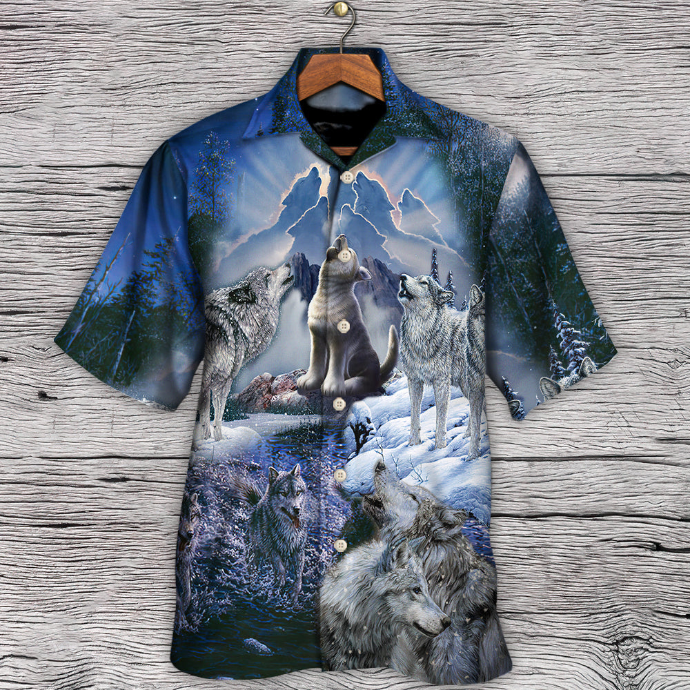 Wolf Is Not Lonely Just Alone - Hawaiian Shirt - Owls Matrix LTD