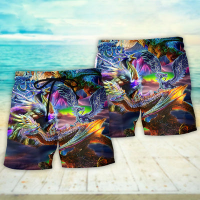 Dragon Neon Legends Colorful - Beach Short - Owls Matrix LTD