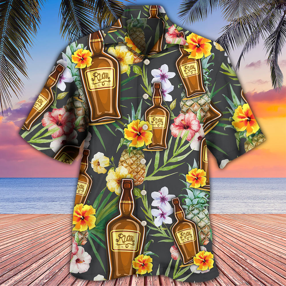 Wine Rum Drinking Tropical Art - Hawaiian Shirt - Owls Matrix LTD