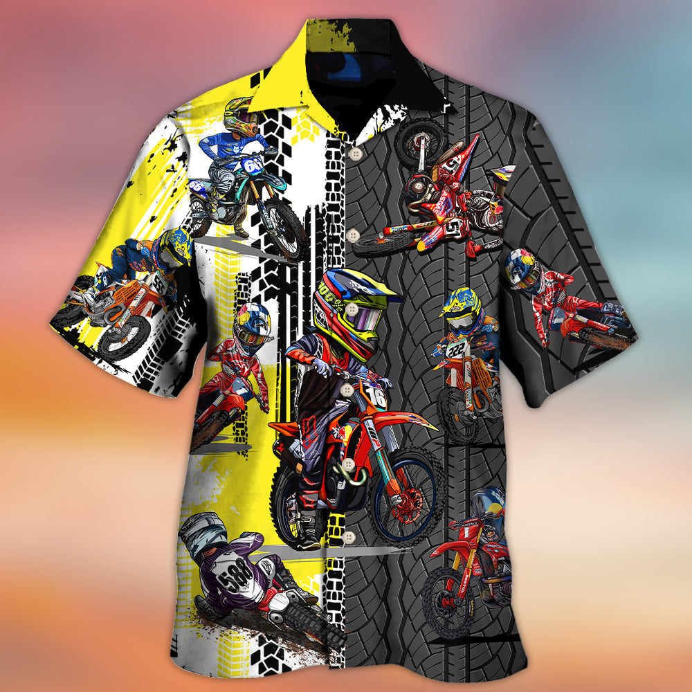 Motocross Racing Lover Motorcycle Art Style - Hawaiian Shirt - Owls Matrix LTD